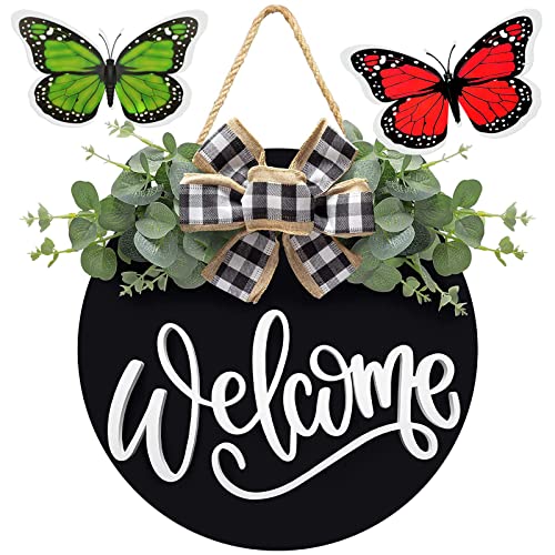 Welcome Sign Porch Decor, Round Wooden Door Hangers Front Door Outdoor Hanging Sign For Home Outdoor IndoorChristmas Decoration Housewarming Gift (White12.48″) | The Storepaperoomates Retail Market - Fast Affordable Shopping