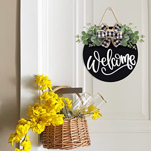 Welcome Sign Porch Decor, Round Wooden Door Hangers Front Door Outdoor Hanging Sign For Home Outdoor IndoorChristmas Decoration Housewarming Gift (White12.48″) | The Storepaperoomates Retail Market - Fast Affordable Shopping