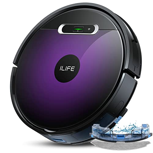 ILIFE Robot Vacuum and Mop Combo – 2000Pa Suction Automatic Robotic Vacuum Cleaner with APP/WiFi/Alexa – 600ML Dustbin for Carpet Hardwood Floor Cleaning Smart Robot Vacuum Pet Hair (V3s Max)
