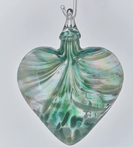 Glass Eye Studio Classic Heart Ornament Jade Mosic