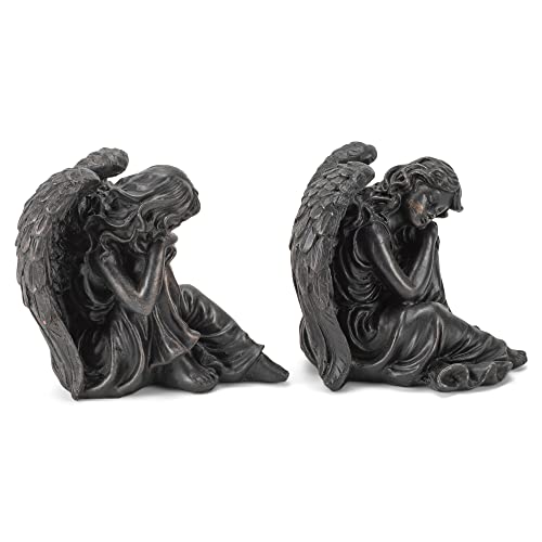 Napco Sleeping Angel Bronze Tone 4.75 x 5.5 Inch Resin Figurine Set of 2 | The Storepaperoomates Retail Market - Fast Affordable Shopping
