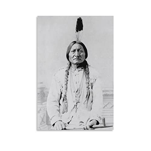 Art Poster Native American Sioux Chief Sitting Bull Poster Canvas Print Wall ArtCanvas Painting Posters And Prints Wall Art Pictures for Living Room Bedroom Decor 24x36inch(60x90cm)