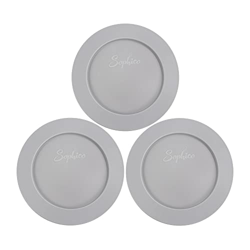 Sophico Silicone Ice Cream Containers Lid Replacement for XSKPNTLID2 Pints and Lids, Airtight and Leaf-Proof (Containers Not Included) Grey – 3 Pack