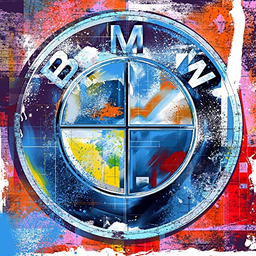 Imagekind Classic German Car Emblem Modern Abstract Painting by Toby Wilkinson, Poster Art Print, Wall Decor | 16×16
