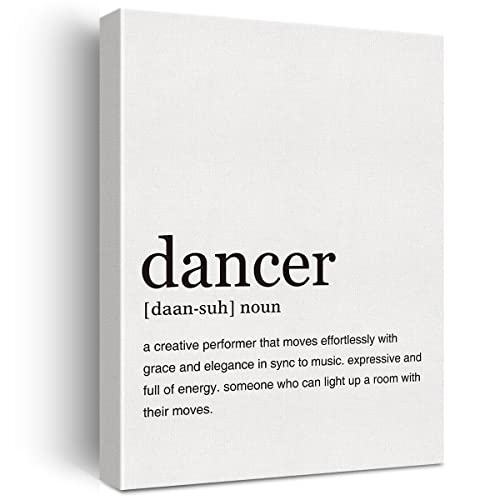LEXSIVO Dancer Definition Print Canvas Wall Art Home Office Decor Modern Quote Painting 12×15 Canvas Poster Framed Ready to Hang Dancer Artwork