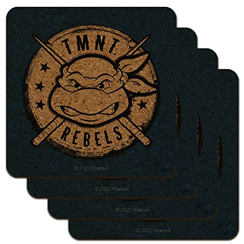 Teenage Mutant Ninja Turtles Rebels Badge Low Profile Novelty Cork Coaster Set