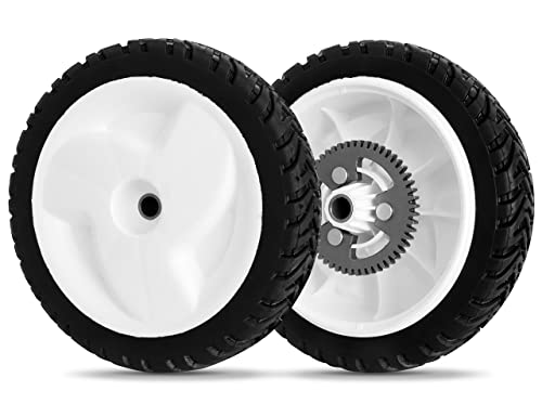 Budrash 105-3036 Wheels for Toro 22″ Recycler Lawn Mower – 8 Inch Rear Tire Drive Wheel Gear Assembly Compatible with Toro 20041 20066 20017 20068 20073 Recycler Self-Propelled Push Mower, 2 Pack