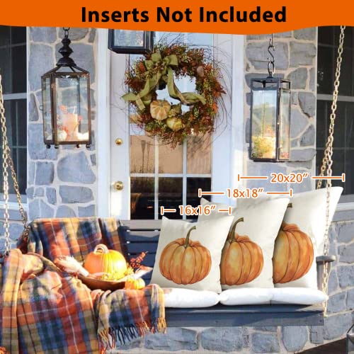 ZWJD Fall Pillow Covers 18×18 Set of 4 Farmhouse Fall Decor Fall Pillows Pumpkin Maple Leaves Hello Autumn Decorative Pillow Covers for Fall Porch Decor Couch Bed | The Storepaperoomates Retail Market - Fast Affordable Shopping