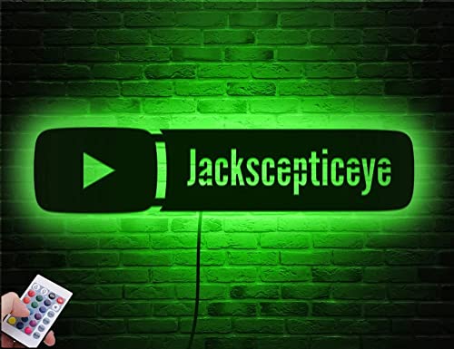 Personalize Youtube Led Sign Wall Art Decor – Glow in the dark Wall Art – Live Stream Room Decor – LED Decoration – Custom Neon Sign Light Gift