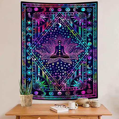 Chakra Tapestry, Purple Tapestry, Mandala Tapestry, Bohemian Yoga Meditation Wall Hanging Studio Room Decoration Spiritual Gift Art Home Bedroom Decor Living Room 40X60 inch