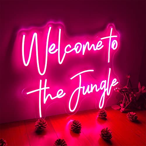 Welcome to The Jungle LED Neon Sign for Wall Decor Custom Personalized Indoor Bedroom Home Neon Light Signs Large Birthday Wedding Christmas Living Room Business Gift Adult Girl Boy Women-Pink,25.6 IN | The Storepaperoomates Retail Market - Fast Affordable Shopping