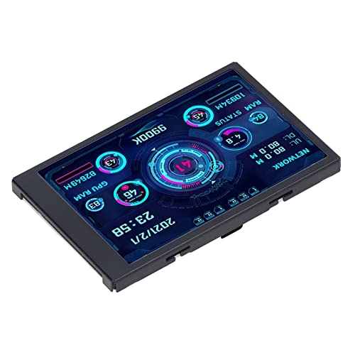 IPS Secondary Screen, 360° Rotatable 3.5in Display Screen Easy to Connect for ITX Mini Chassis(with Dedicated Base)