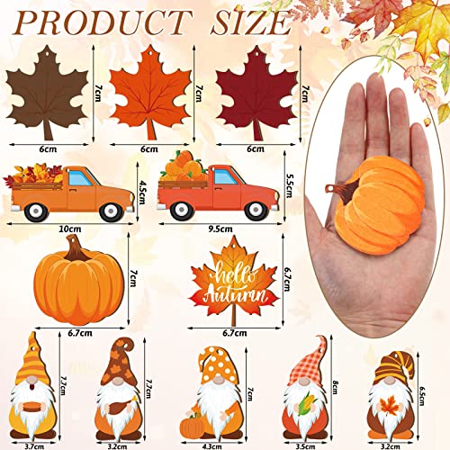36 Pcs Fall Christmas Thanksgiving Valentine Wooden Ornaments Snowman Santa Heart Gnome Leaf Truck Cutouts Fall Hanging Ornaments Wooden Hanging Craft Ornaments with Rope for Home (Autumn Style) | The Storepaperoomates Retail Market - Fast Affordable Shopping