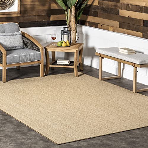 nuLOOM Easy-Jute Nakia Solid Indoor/Outdoor Area Rug, 9′ 6″ x 12′, Natural | The Storepaperoomates Retail Market - Fast Affordable Shopping