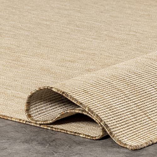 nuLOOM Easy-Jute Nakia Solid Indoor/Outdoor Area Rug, 9′ 6″ x 12′, Natural | The Storepaperoomates Retail Market - Fast Affordable Shopping