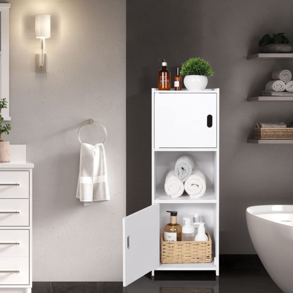 YIGANG Waterproof Bathroom Cabinets White,Bathroom Storage Shelf Organizer Cupboard for Bathroom,Kitchen,Hallway and Bedroom