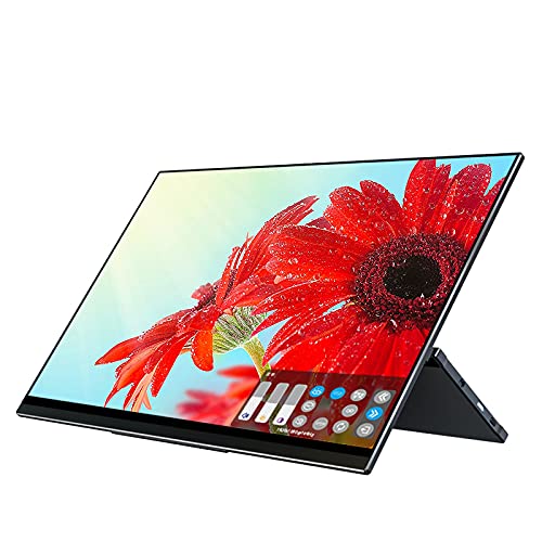 FURUIWUFENG Computer Monitor 15.6” Portable Monitor 1080P HDR FHD IPS Touchable Computer Display with USB-C HDMI External Monitor for Xbox PS4 Switch Laptop PC Phone Monitor