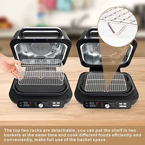 Air Fryer Rack for Ninja Foodi Grill XL Air Fryer, CODOGOY Multi-Layer Dehydrator Rack Toast Rack Air Fryer Accessories Compatible with Ninja FG551/IG601/IG651 Air Fryer Indoor Grill | The Storepaperoomates Retail Market - Fast Affordable Shopping