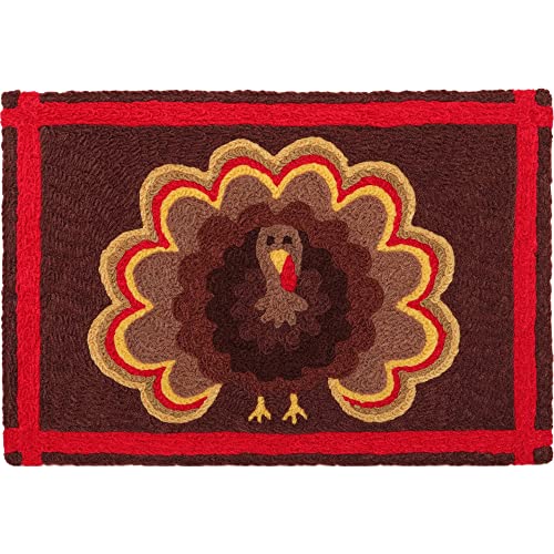 Turkey Strut Jellybean Accent Rug with Turkey Thanksgiving Rug 20″x30″ Doormat