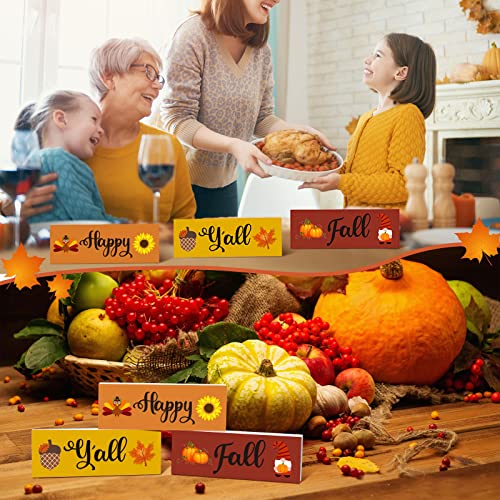3 Set Fall Decor Fall Tiered Tray Decor Happy Fall Y’all Wooden Blocks Signs Thanksgiving Wood Farmhouse Tabletop Fall Decor Signs Plaques Fall Shelf Sitters for Home Table (Happy Fall Y’all Style) | The Storepaperoomates Retail Market - Fast Affordable Shopping