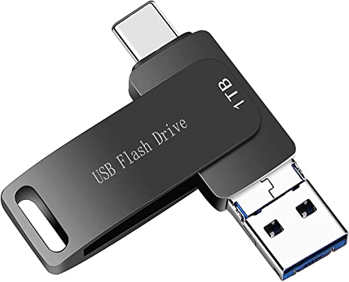 USB C Memory Stick 1TB for Phone,USB3.1 Flash Drive Back Up USB Thumb Drive for MacBook with Type-c and Micro USB,Faster Speed Transfer USB C Date Storage Drive for Android Phones and Computer (Black