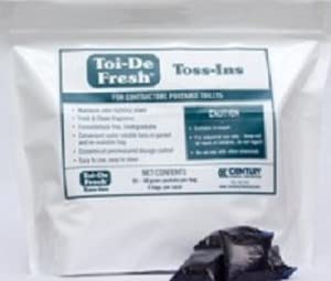Toi-De-Fresh Toss Ins – Wastewater Holding Tank Treatment & Deodorizer / 55 – 2 oz. packets / Baby Powder Fragrance