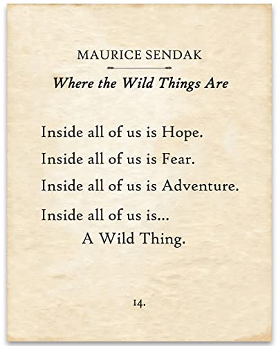Maurice Sendak – Where the Wild Things Are – 11×14 Unframed Typography Book Page Print – Makes a Great Inspirational Home Decor and Gift Under $15