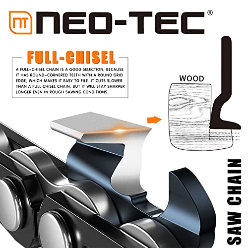 NEOTEC 14 Inch Chainsaw Guide Bar & Chain Combo Hard Chainsaw Bar Nose, 3/8 Low Profile Pitch .050″ Gauge, 52 Drive Link, Full Chisel Chain, Fit for Husqvarna Echo Poulan Partner Makita Craftman etc | The Storepaperoomates Retail Market - Fast Affordable Shopping