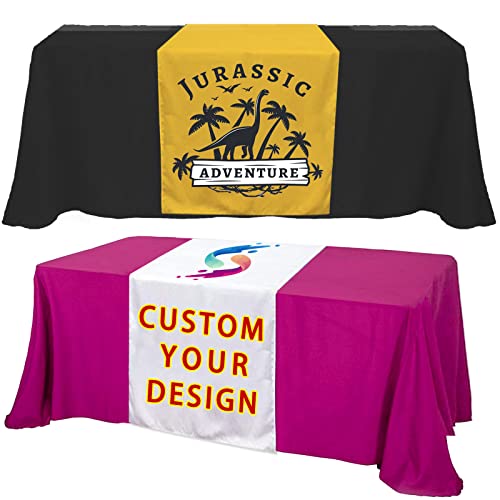 Custom Table Runner with Logo for Business Personalized Table Runner Burlap Printed Text Customized 30×72 Inches Baby Shower Wedding Birthday