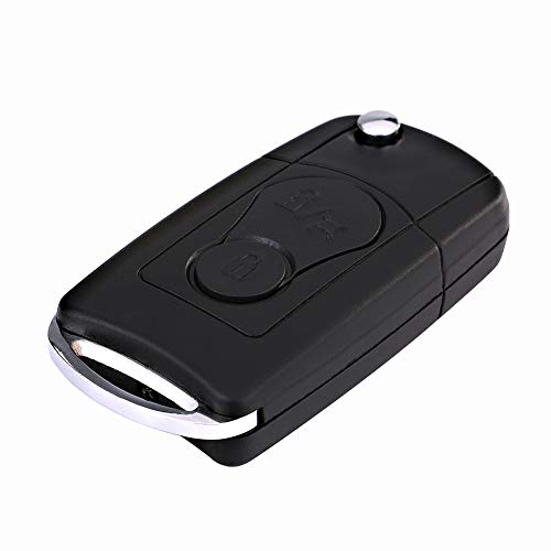Headerbs Buttons Flip Key Shell Case Fob, Flip Folding Remote 2 Buttons Car Key Fob Shell Case