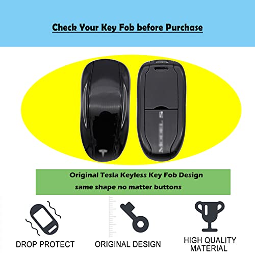 K LAKEY TESLA Key Fob Cover,Compatible with TESLA Model S Key Fob Silicone TPU Protective Case Holder Shell wih Keychain Black | The Storepaperoomates Retail Market - Fast Affordable Shopping