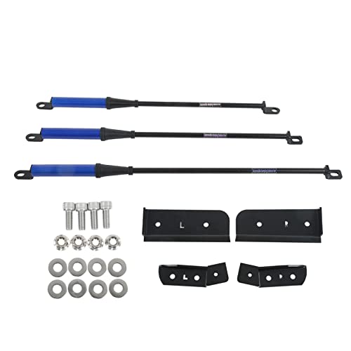 Gas Springs Struts, Blue Carbon Fiber Damper Props Rods Waterproof Hydraulic Balance 3PCS/Set Stable Safe Driving High Toughness for Car