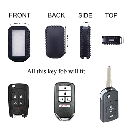 Universal Large car Key fob Remote Cover Leather case Holder for Broken car Key Ring Reattach a Broken Remote/Key fob