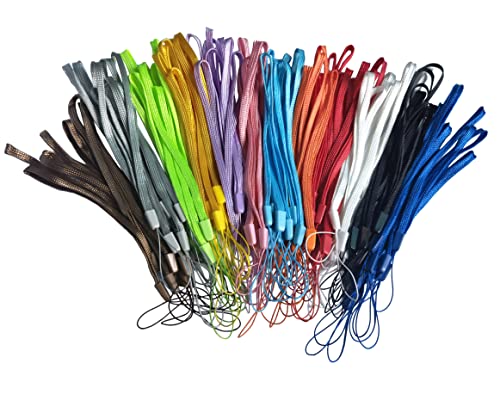 ColorYourLife Multi-Color Wrist Straps Lanyards Strings for USB Flash Drive Memory Stick Stylus Pens & Small Items with Microfiber Cloth (96 Pack), Multicolor