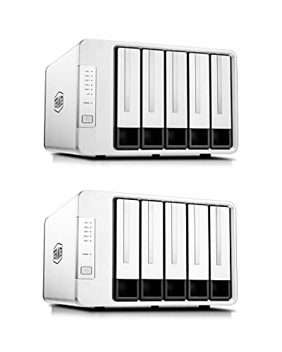TERRAMASTER F5-221 NAS 2GB Dual Core & 5Bay USB3.1 Enclosure D5-300 RAID Storage External HDD Dock, Expand The Capacity of Network Attached Storage NAS Server