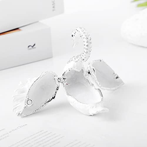Ingbear White Swan Figurine Hinged Trinket Boxes, Unique Gift for Valentine’s Day, Hand-Plated Enameled Jewelry Box, Animals Ornaments for Home Decor | The Storepaperoomates Retail Market - Fast Affordable Shopping