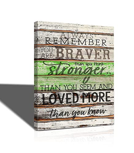 guiguziyishu Inspirational Wall Art for Office Quotes Theme Always Remember You are Braver Wall Decor for Women Motivational Canvas Prints Wall Art for Bathrooms Motivational Modern Office Decor
