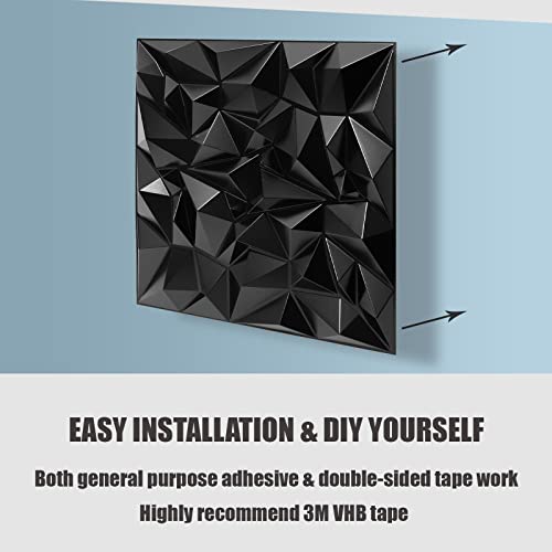 TroyStudio Acoustic Sound Diffuser Panels – 19.7 X 19.7 X 1 inches Pack of 12 Plastic Wall Art Panels, Studio Diffuse Treatment Tiles Diffusor Panels for Wall & Ceiling Decor (Clutter, Black) | The Storepaperoomates Retail Market - Fast Affordable Shopping