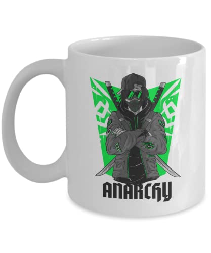 Mug Anarchy Ninja Lover Gift For Him Martial Arts Fanatic Sword Lover Coffee Tea Cup 11 oz