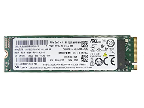 METservers 1TB M.2 2280 NVMe PCIe Gen3 x4 SSD Solid State Drive 0X10G4 (Renewed)