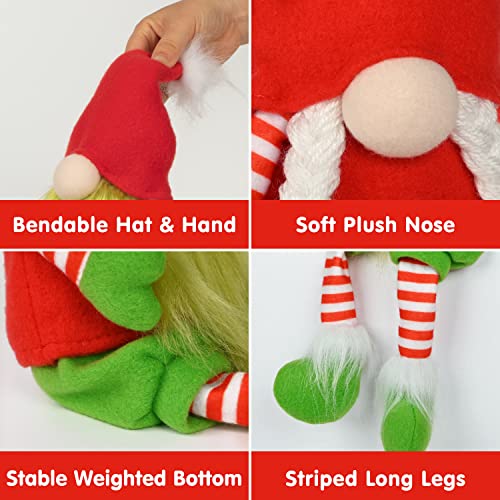 D-FantiX Christmas Gnomes Decorations for Home, Elf On The Shelf Gnome Christmas Decor, Stuffed Gnomes Plush Nordic Swedish Tomte, Mr and Mrs Scandinavian Doll with Long Legs | The Storepaperoomates Retail Market - Fast Affordable Shopping