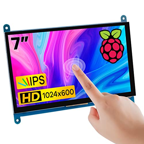 Hosyond 7 Inch IPS LCD Touch Screen Display Panel 1024×600 Capacitive Screen HDMI Monitor for Raspberry Pi, BB Black, Windows 10 8 7