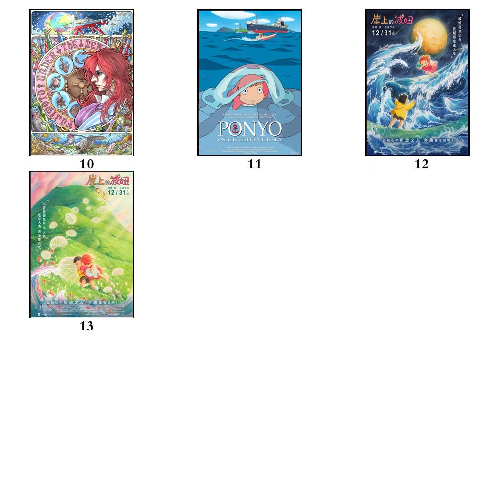 NA Set of 13pcs Anime Ponyo on The Cliff Poster Alternative Wall Art Home Decal Unframed 11.6×16.5inch(30x42cm) X13pcs | The Storepaperoomates Retail Market - Fast Affordable Shopping