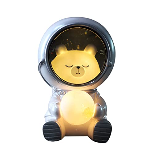 Animal Astronaut LED Night Lights The Small And Exquisite Appearance Cute Cat Dog Bear Decorative Desktop Ornament Bedside Decorative Lamp Home Bedroom Decor Commemorative Gifts for Men Woman Kid