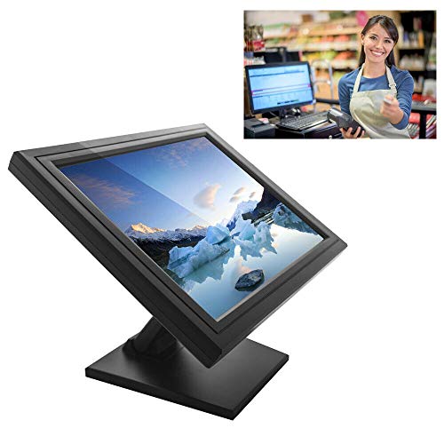 TBVECHI 17 Inch Touch Screen LED Monitor with a Adjustable Stand, 1280X1024 Resolution LED Touch Screen Monitor POS PC VOD System for Retail Kiosk Office Restaurant, VGA USB, Black