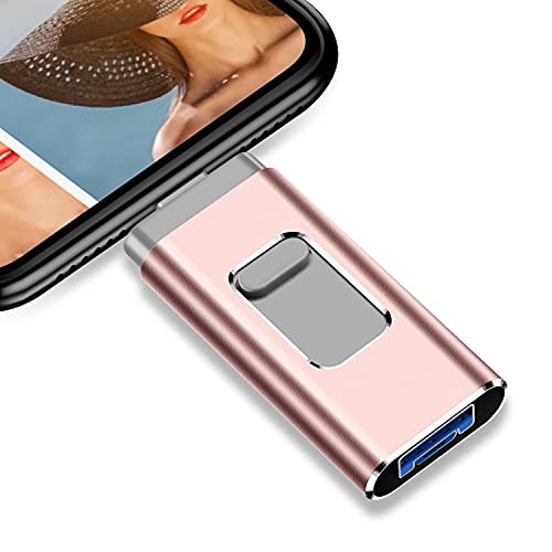 iPhone Flash Drives 1000GB, USB Memory Drive 1000GB Photo Stick Compatible with Mobile Phone & Computers, Mobile Phone External Expandable Memory Storage Drive Take More Photos & Videos(Pink 1000gb)