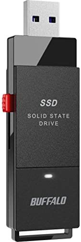 BUFFALO External SSD 2TB – Up to 600MB/s – USB-C – USB-A – USB 3.2 Gen 2 (Compatible with PS4 / PS5 / Windows/Mac) – External Solid State Drive Stick – ‎‎SSD-PUT2.0U3B