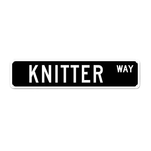 Knitter Gift Metal Tin Sign Profession Knitter Decor Home Wall Decorative Signs Knitter Tin Sign Custom Street Sign Quality Metal Sign for Living Room Bedroom Workshop Birthday Gift for Men Women