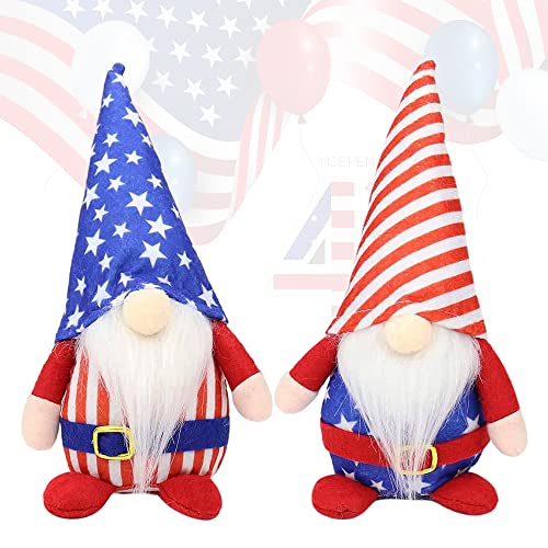Patriotic Gnomes 4th of July Gnome Decorations for Independence Day Freedom Gnomes Patriotic American Plush Home Centerpieces Decor Elf Ornaments Tiered Tray Decoration