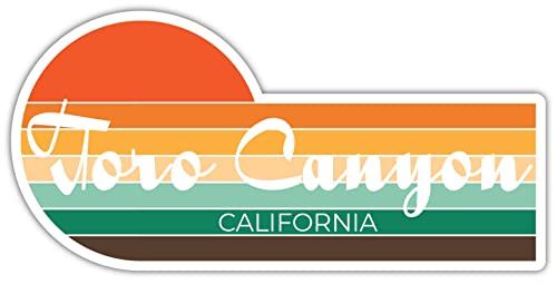 Toro Canyon California 4 x 2.25 Inch Sticker Retro Vintage Sunset City 70s Aesthetic Design